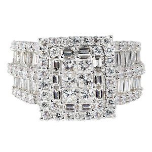3.0 CT. Princess, Round and Baguette Diamond Ring